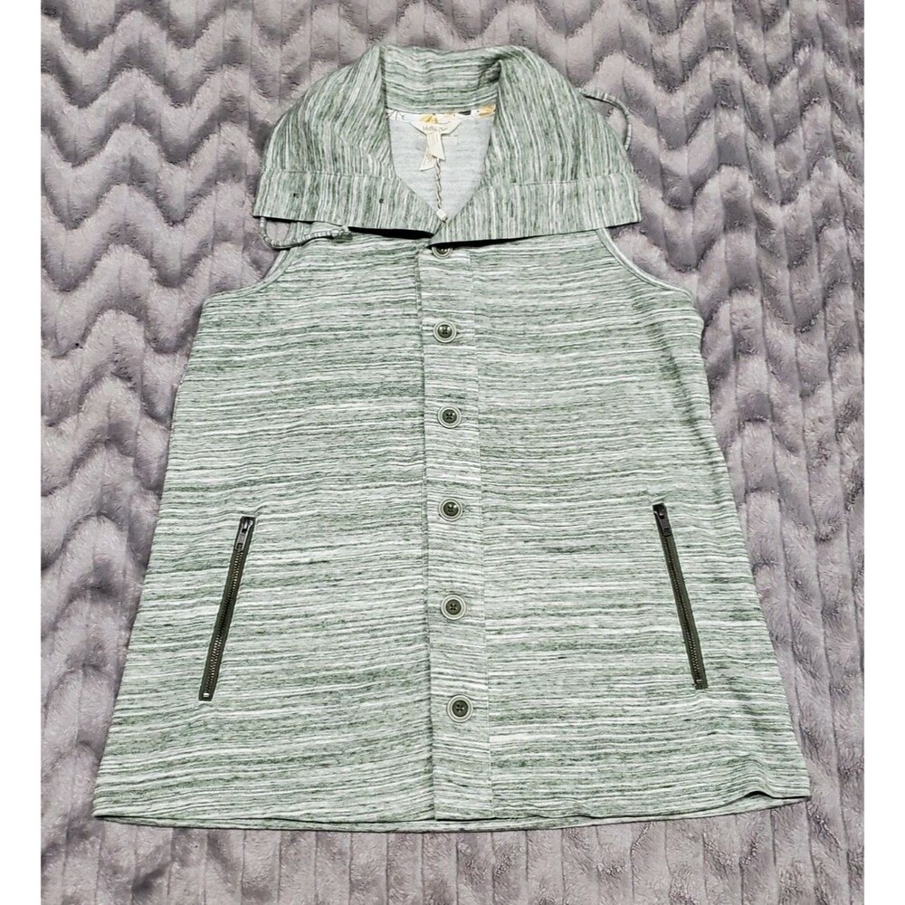 Matilda Jane Womens M Cowl Neck Adventure Outdoor Green Button Up Vest NWT